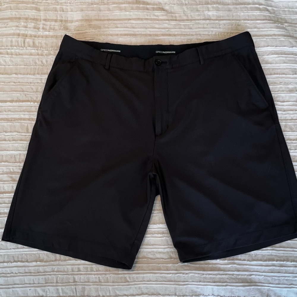 Greg Norman Collection Black Flat Front Performance Shorts